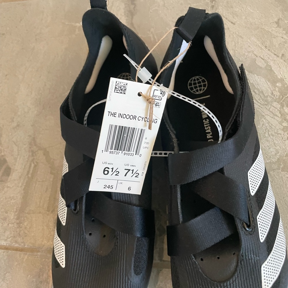 Adidas Black and White Cycling Shoes